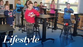 École publique de la Découverte in Valley East purchased 30 standing desks as part of a project that allows students to be able to 