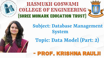 DATA MODEL - PART 2 ( 3RD SEM DIPLOMA & DEGREE ENGINEERING- HGCE, VAHELAL )