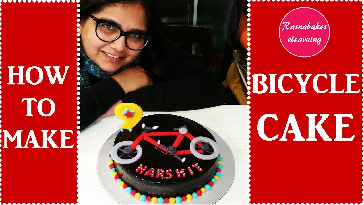 Easy Bicycle Cycling bike birthday cake design ideas for kids boys girls decorating tutorial