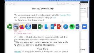 Shapiro test for Normal distributions