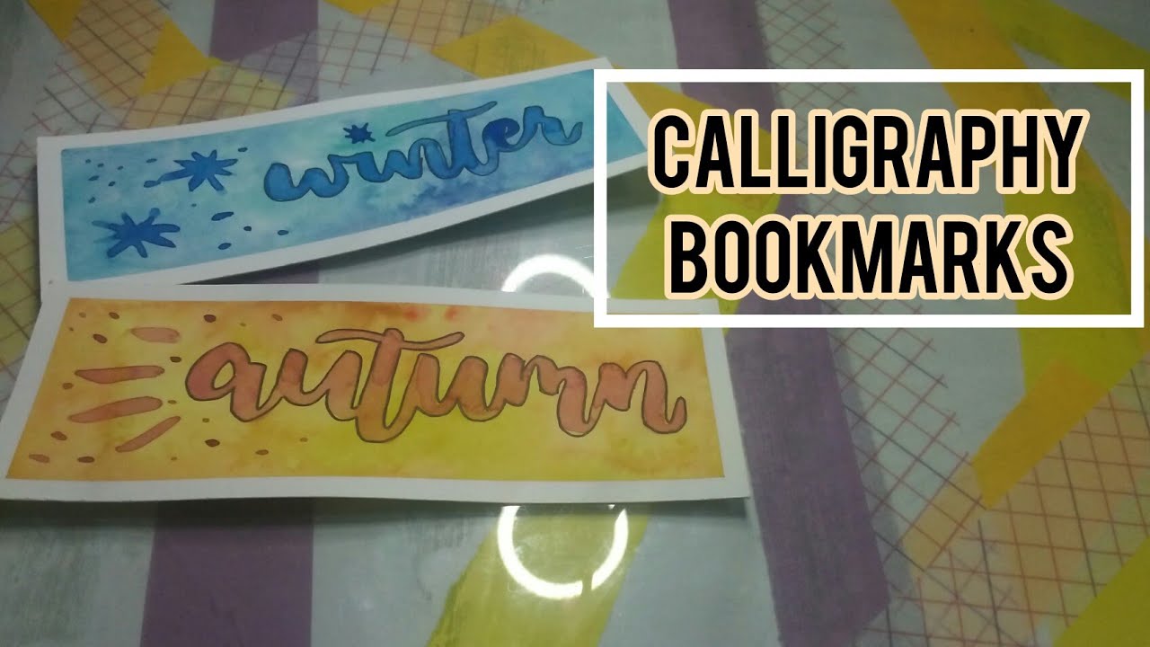 12.) calligraphy watercolor bookmarks // easy for beginners ☁️ - YouTube