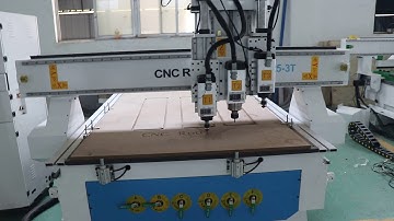 new video Multi-head CNC router for door making
