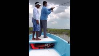 Zick catching a big Bonefish.