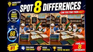 🔥 Spot 8 Differences | Library Challenge | Only 1% Can Find Them All!