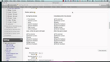 Moodle Quiz Review Options