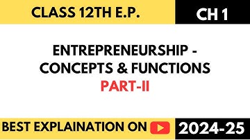 Entrepreneurship Concept & Functions | Class 11 Entrepreneurship | Chapter 1