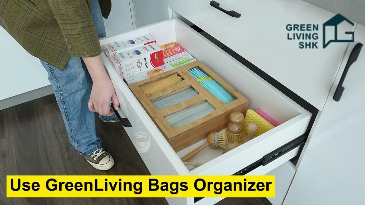 Premium Wood Ziploc Bags Organizer / Food Storage Bags Holder YouTube