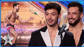 SEXY JUGGLERS Messoudi Brothers impress Judges with saucy act  Auditions  BGT 2024
