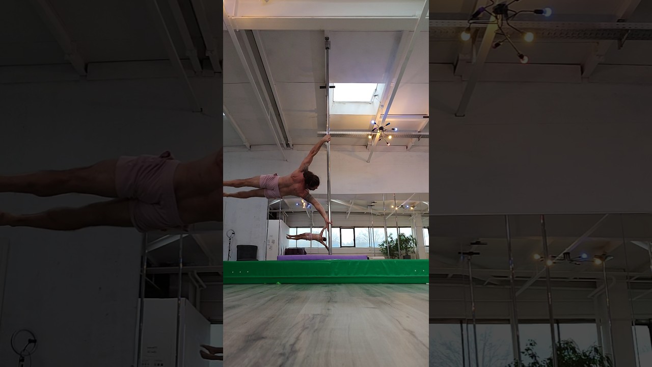 Human Flag Fonji Kamikaze Combo #poledance #polesport #fitness #fonji