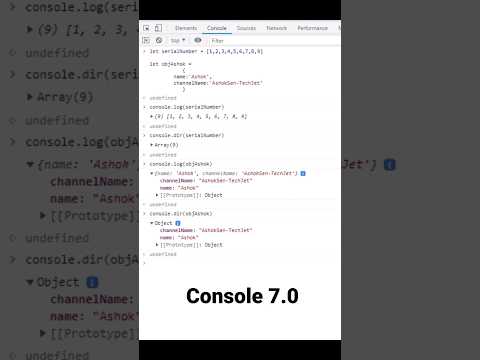 Console.log VS Console.dir  #short #shorts #javascript #react #developer #interview