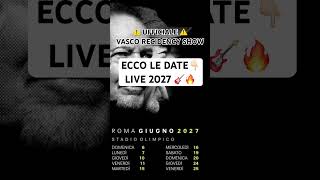 Vasco Roma 2027 🔥 10 date allo Stadio Olimpico 🎸 #vascorossi