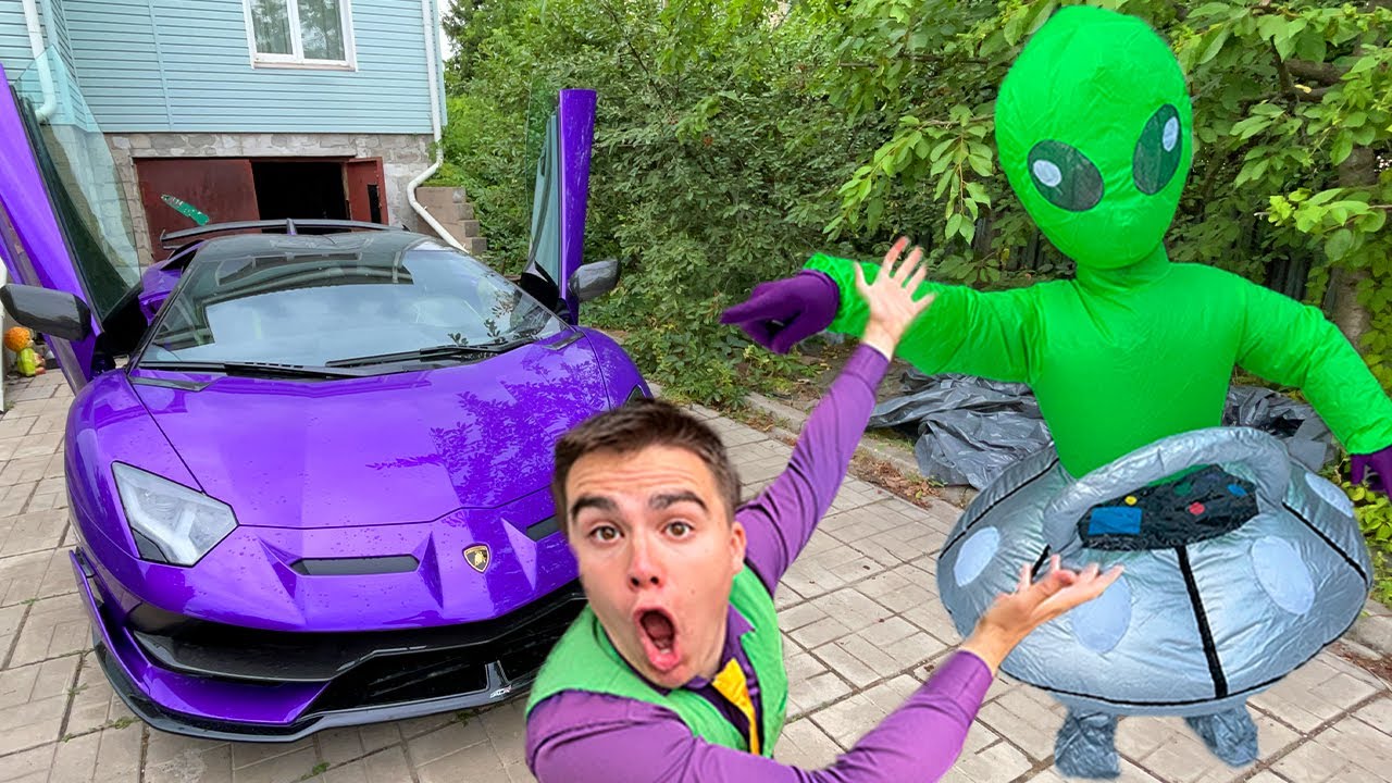 Aliens Stole Car Keys VS Mr. Joe on Lamborghini Pretend Play - YouTube