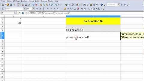Cours vidéo OpenOffice Calc 11 - Les fonctions SI - ET - OU