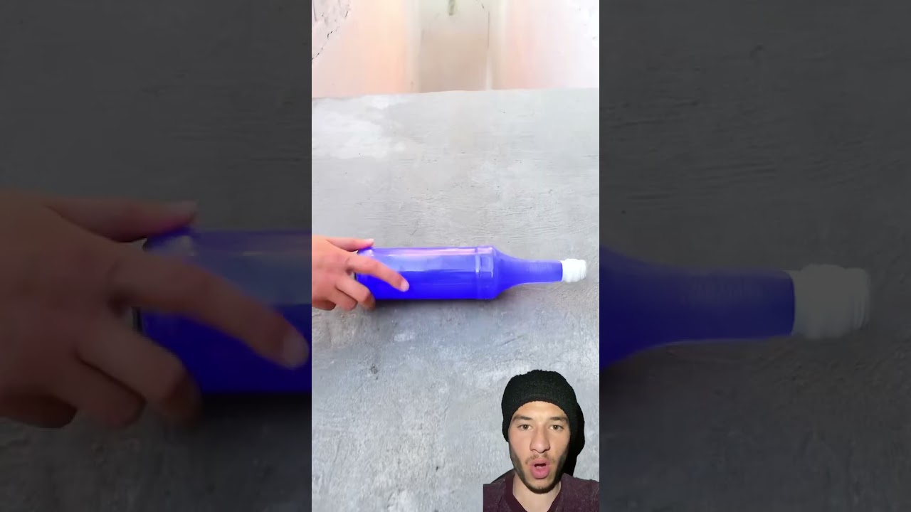 Colourful bottles crushing 