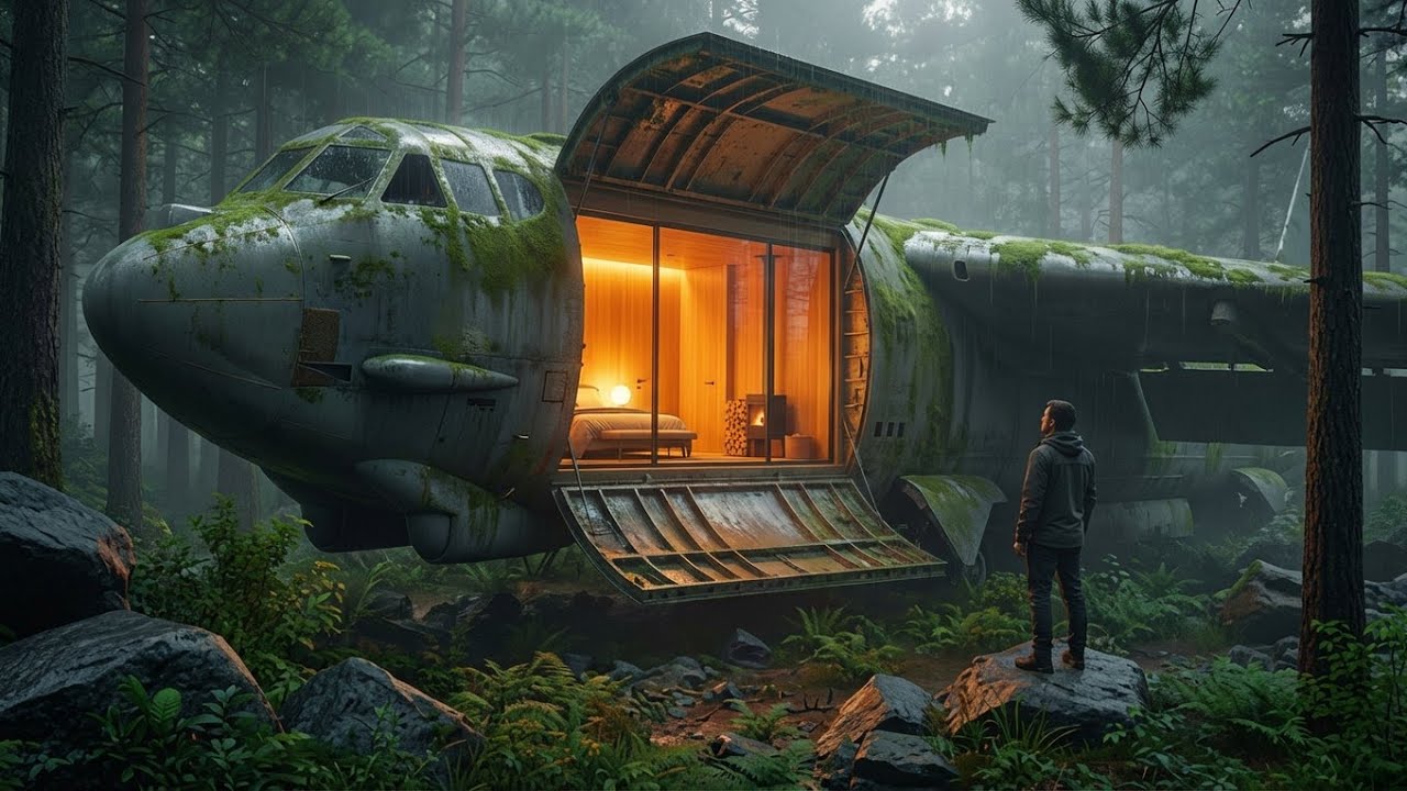 Building a House Inside a B-52 Stratofortress (ASMR) — This Man Built a Modern Home