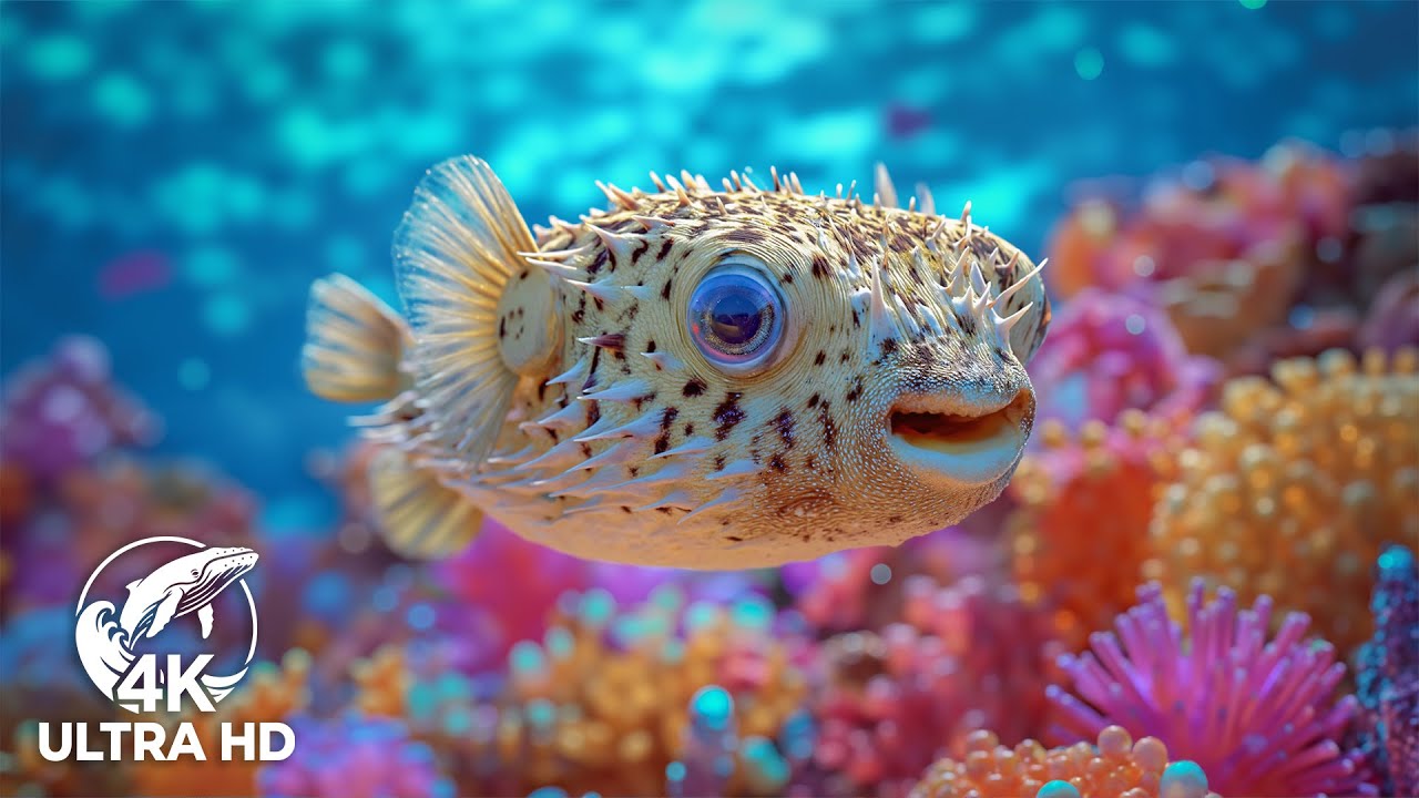 The Best 4K Ocean - Sea Animals & Colorful Sea Life with Calming Music for Relaxation