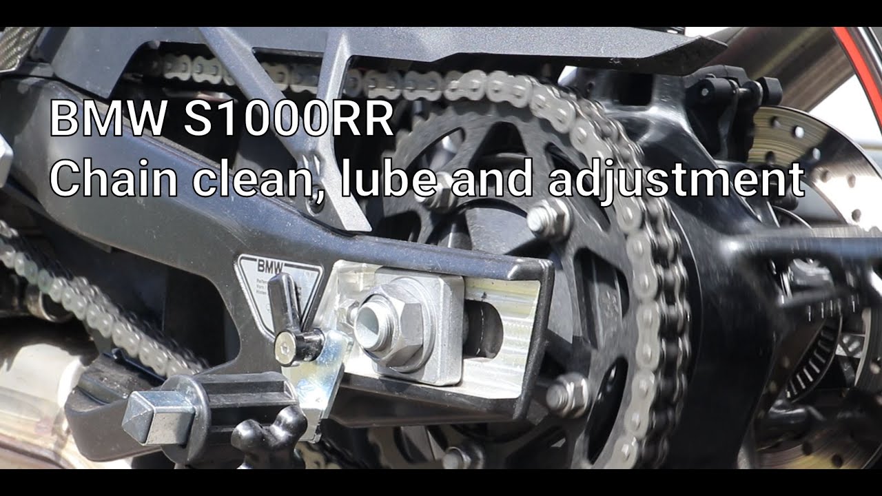 BMW S1000RR Chain clean, lube and adjustment YouTube
