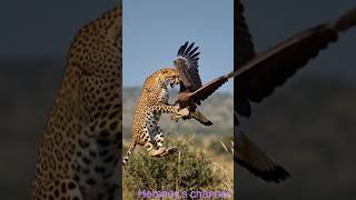 Cheetah, jumping too high and catch the big bird ￼.