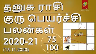 குரு பெயர்ச்சி பலன்கள் தனுசு ராசி 2020-21 | Guru Peyarchi Palangal Dhanusu Rasi 2020-21
