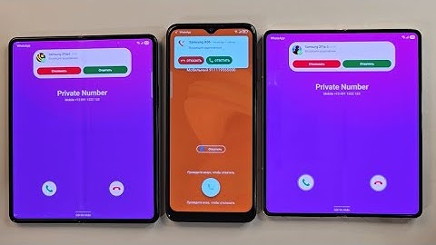 Incoming call Three Samsung Z Fold 3 TCL 30b Samsung Z Fold 4 with outgoing call