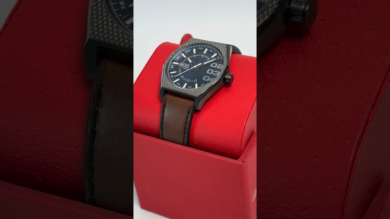 Diesel Orologio Uomo Scraper: Quadrante Blu E Pelle Marrone DZ2189 - 6