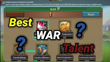 Lords Mobile - WAR Talent | How to Set War Talent