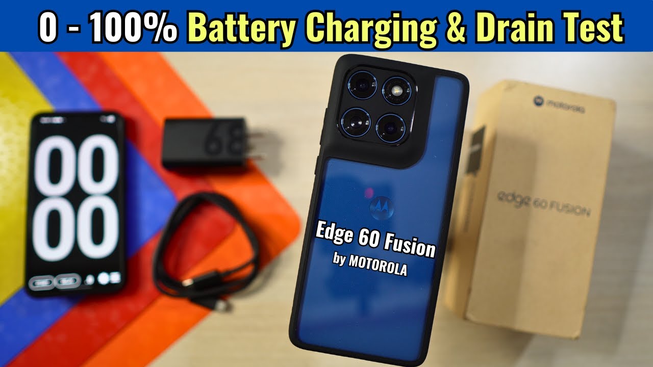 Motorola edge 60 fusion (0 to 100%) Battery Charging & Drain Test Review - Gaming, Heating, etc