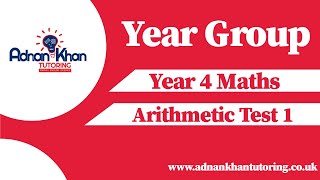 Year 4 Maths - Arithmetic Test 1