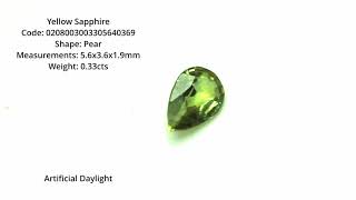 Yellow Sapphire Pear Shape 0.33Cts