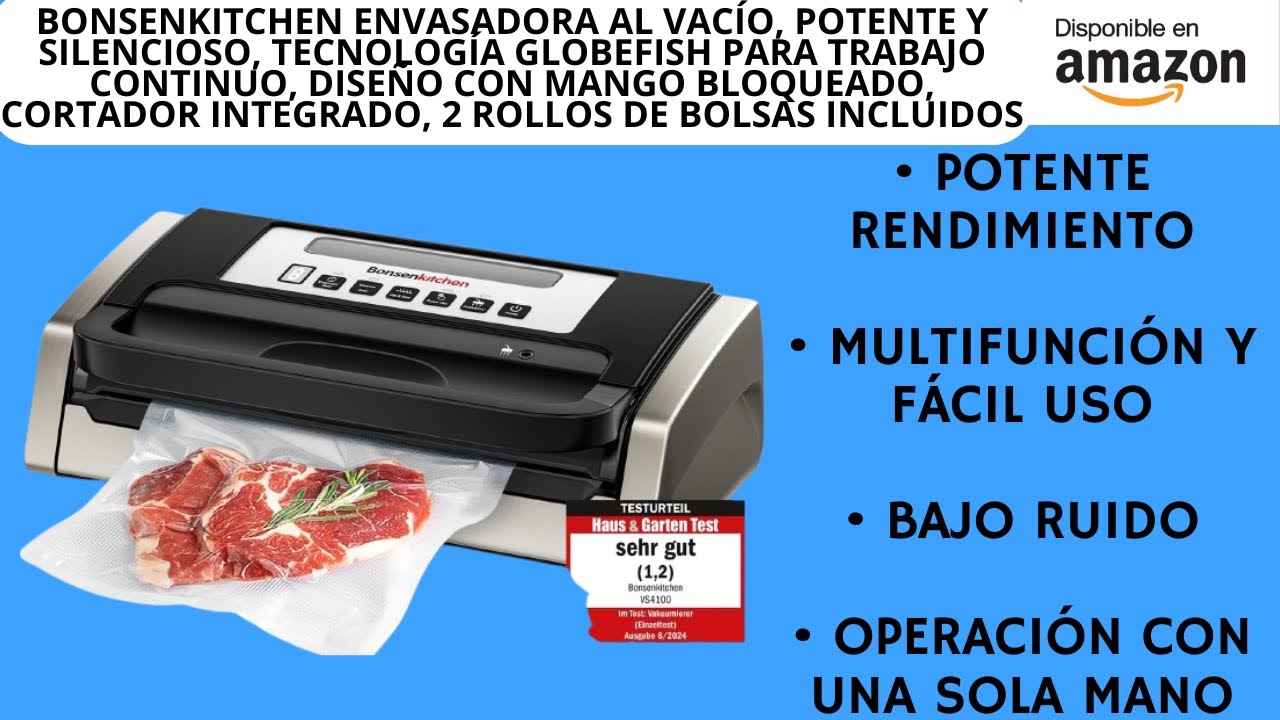 Macchina Sottovuoto Bonsenkitchen - Potente E Silenziosa, Con Taglierina, Sacchetti E Tubo Inclusi - Foto 8