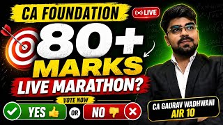 CA Foundation Maths May 2026 - 80+ Marks Strategy | Should I Take a LIVE Marathon?