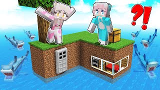MOMON & ATUN LOST IN THE MIDDLE OF THE SEA AND ATTACKED BY A SHARK in MINECRAFT @BANGJBLOX