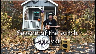 Season of the witch  Halloween song Donovan on 3 string Cigar Box Guitar