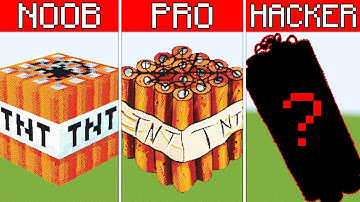Pixel Art NOOB vs PRO vs HACKER TNT in Minecraft