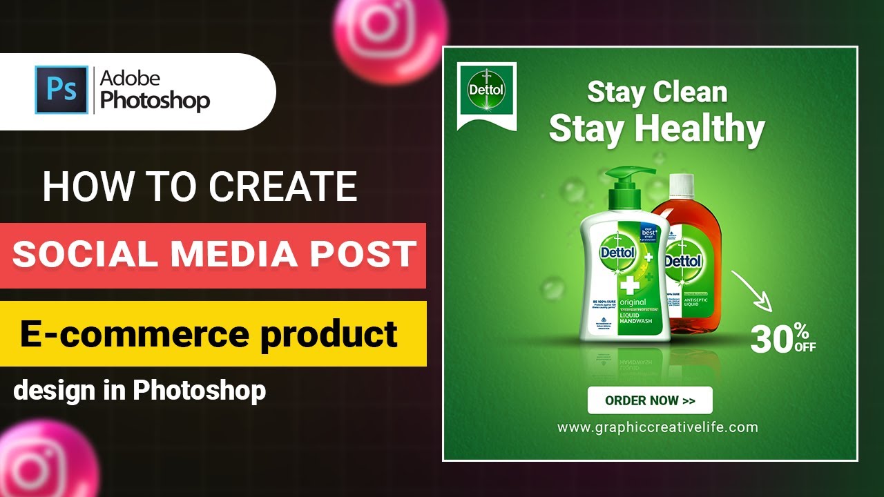 Photoshop Tutorial - E-commerce product banner design | Social Media ...