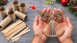 Wow, so cute! 🥰 Look what I made with toilet paper rolls and popsicle sticks. 😇