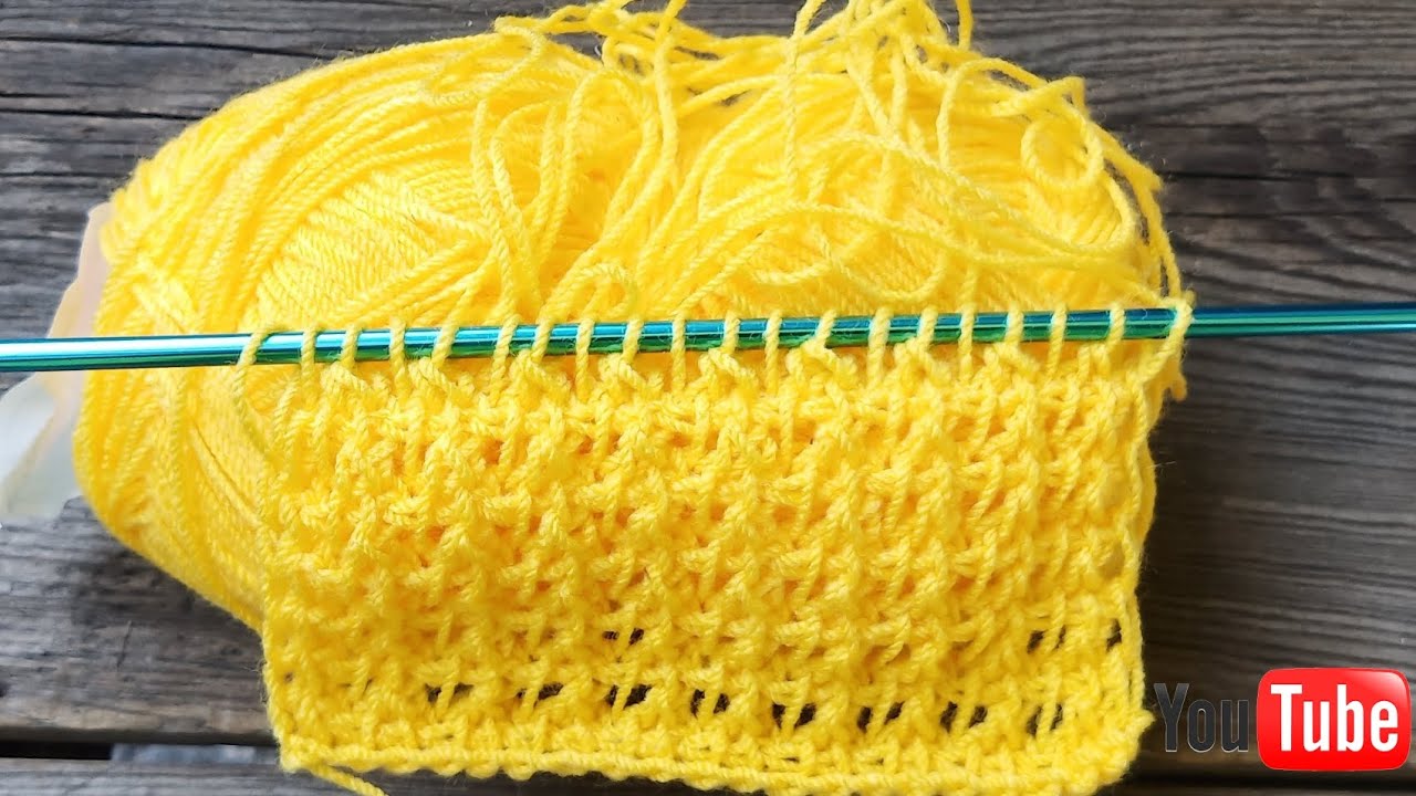 Increíble tejí en una sola vuelta bonito punto en la técnica de tunecino