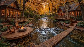 Autumn Magic by the Riverside 🍂🔥 Soft Piano & Crackling Campfire Sounds for Deep Sleep screenshot 5