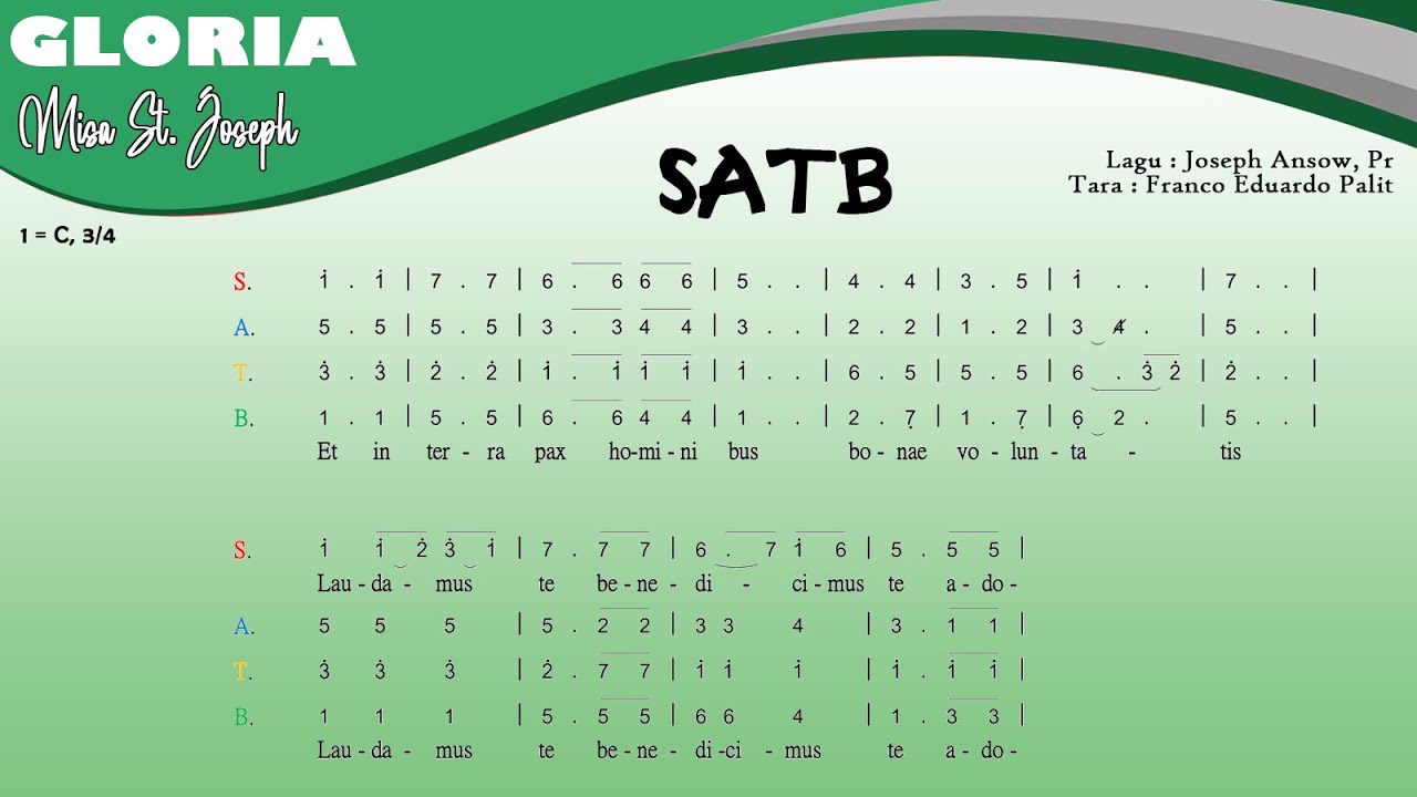 Gloria Misa St. Joseph | SATB | Not Angka