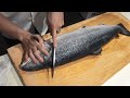 How a masterchef  fillet a salmon for Sashimi &amp; Sushi -Taiwanese street food