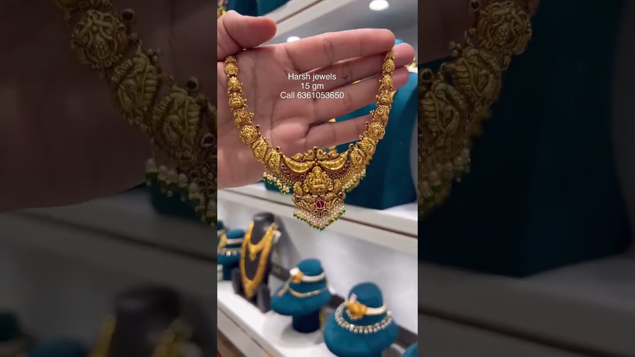 very beautiful and lightweight gold necklace designs and jewellery collections at 15 grams