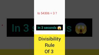 Is a number Divisible by 3? Try This Easy Trick! #mathshorts #mathtricks #mentalmath