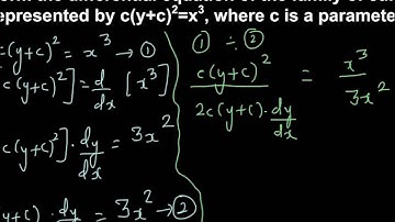Forming differential equation for the family of curve represented by cy+c^2=x^3, where c is a parame