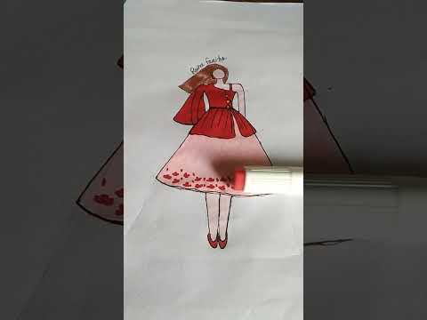 👗Dress paint with me🌷.Do you like this dress design? Please comment ...