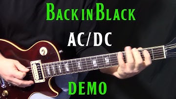 how to play "Back in Black" on guitar by AC/DC | DEMO | rhythm guitar lesson