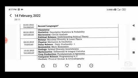 Bsc(MPC and MPCS) 1st sem time table