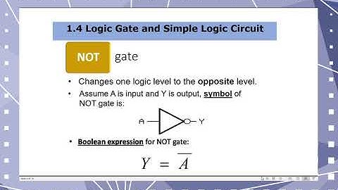 1.4 Logic Gate and Simple Logic Circuit
