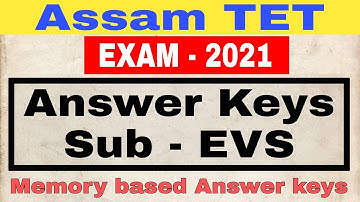 Assam TET 2021 Answer keys//Environment answer keys// Part -1