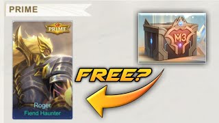 HOW TO GET ROGER PRIME SKIN FOR FREE?? | Roger M3 Skin | M3 Party Week Event | MLBB