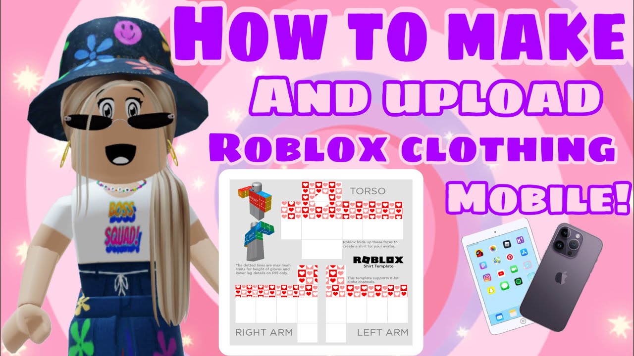 EASY* WAY TO UPLOAD FREE T-SHIRTS TO ROBLOX ON (MOBILE, TABLET, IPAD, PC)  2023 😯🤩 